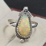 Ethiopian Opal Rose Cut Size US 9 925 Sterling Silver Ring (REXT116-256)