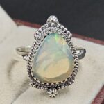 Ethiopian Opal Rose Cut Size US 10 925 Sterling Silver Ring (REXT116-257)