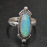 Ethiopian Opal Rose Cut Size US 8 925 Sterling Silver Ring (REXT116-261)