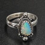 Ethiopian Opal Rose Cut Size US 6 925 Sterling Silver Ring (REXT116-263)