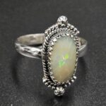Ethiopian Opal Rose Cut Size US 9 925 Sterling Silver Ring (REXT116-264)