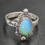 Ethiopian Opal Rose Cut Size US 8 925 Sterling Silver Ring (REXT116-266)