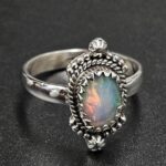 Ethiopian Opal Rose Cut Size US 7 925 Sterling Silver Ring (REXT116-268)