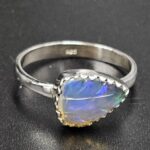 Ethiopian Opal Carved Size US 9 925 Sterling Silver Ring (REXT115-234)