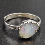 Ethiopian Opal Carved Size US 8 925 Sterling Silver Ring (REXT115-239)