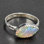 Ethiopian Opal Carved Size US 9 925 Sterling Silver Ring (REXT115-241)