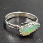 Ethiopian Opal Carved Size US 6 925 Sterling Silver Ring (REXT115-242)