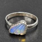 Ethiopian Opal Carved Size US 9 925 Sterling Silver Ring (REXT115-243)
