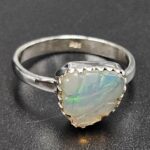 Ethiopian Opal Carved Size US 8 925 Sterling Silver Ring (REXT115-244)