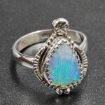 Ethiopian Opal Carved Size US 7 925 Sterling Silver Ring (REXT115-252)