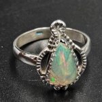 Ethiopian Opal Carved Size US 8 925 Sterling Silver Ring (REXT115-256)