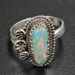 Ethiopian Opal Carved Size US 7 925 Sterling Silver Ring (REXT115-264)