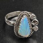 Ethiopian Opal Carved Size US 8 925 Sterling Silver Ring (REXT116-136)