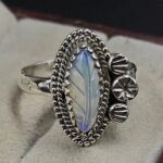 Ethiopian Opal Carved Size US 8 925 Sterling Silver Ring (REXT116-140)