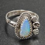 Ethiopian Opal Carved Size US 7 925 Sterling Silver Ring (REXT116-143)