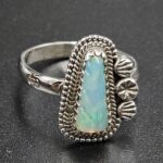 Ethiopian Opal Carved Size US 10 925 Sterling Silver Ring (REXT116-144)