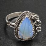 Ethiopian Opal Carved Size US 10 925 Sterling Silver Ring (REXT116-146)