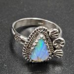 Ethiopian Opal Carved Size US 6 925 Sterling Silver Ring (REXT116-149)