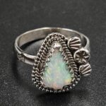 Ethiopian Opal Carved Size US 8 925 Sterling Silver Ring (REXT116-151)