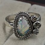 Ethiopian Opal Carved Size US 8 925 Sterling Silver Ring (REXT116-152)