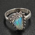 Ethiopian Opal Carved Size US 7 925 Sterling Silver Ring (REXT116-161)