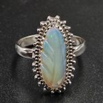Ethiopian Opal Carved Size US 10 925 Sterling Silver Ring (REXT116-162)