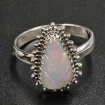 Ethiopian Opal Carved Size US 9 925 Sterling Silver Ring (REXT116-165)