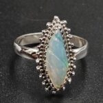 Ethiopian Opal Carved Size US 9 925 Sterling Silver Ring (REXT116-168)