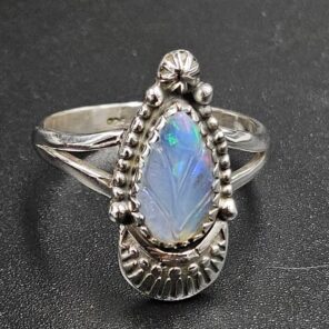 Ethiopian Opal Size US 9 925 Sterling Silver Ring (REXT22-239)