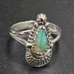 Ethiopian Opal Carved Size US 7 925 Sterling Silver Ring (REXT22-241)