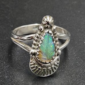 Ethiopian Opal Size US 6 925 Sterling Silver Ring (REXT22-241)
