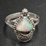 Ethiopian Opal Carved Size US 9 925 Sterling Silver Ring (REXT22-243)