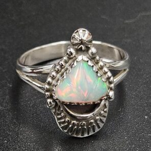 Ethiopian Opal Size US 9 925 Sterling Silver Ring (REXT22-243)