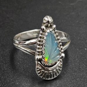 Ethiopian Opal Size US 9 925 Sterling Silver Ring (REXT22-244)