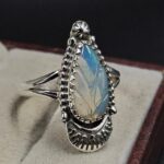 Ethiopian Opal Carved Size US 10 925 Sterling Silver Ring (REXT22-245)