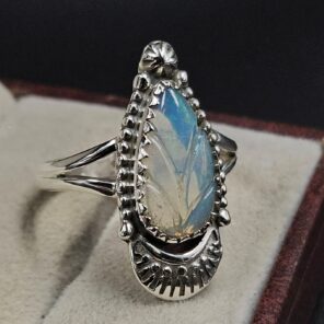 Ethiopian Opal Size US 10 925 Sterling Silver Ring (REXT22-245)