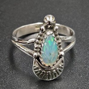 Ethiopian Opal Size US 8 925 Sterling Silver Ring (REXT22-246)