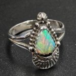 Ethiopian Opal Carved Size US 8 925 Sterling Silver Ring (REXT22-248)