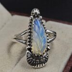 Ethiopian Opal Carved Size US 8 925 Sterling Silver Ring (REXT22-249)