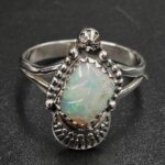 Ethiopian Opal Carved Size US 10 925 Sterling Silver Ring (REXT22-255)