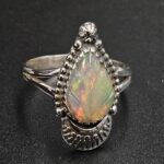 Ethiopian Opal Carved Size US 10 925 Sterling Silver Ring (REXT22-257)