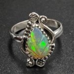 Ethiopian Opal Carved Size US 8 925 Sterling Silver Ring (REXT22-258)