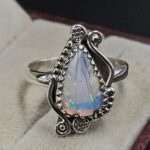 Ethiopian Opal Carved Size US 9 925 Sterling Silver Ring (REXT22-262)