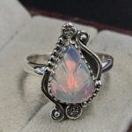 Ethiopian Opal Carved Size US 8 925 Sterling Silver Ring (REXT22-263)