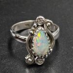 Ethiopian Opal Carved Size US 6 925 Sterling Silver Ring (REXT22-268)
