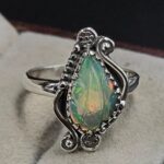 Ethiopian Opal Carved Size US 8 925 Sterling Silver Ring (REXT22-271)