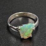 Ethiopian Opal Carved Size US 7 925 Sterling Silver Ring (REXT22-285)