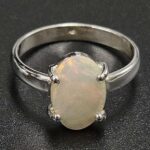 Ethiopian Opal Rose Cut 925 Sterling Silver Ring (REXT80-112)