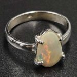 Ethiopian Opal Rose Cut Size US 9 925 Sterling Silver Ring (REXT80-109)