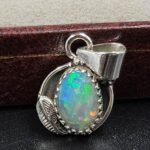 Ethiopian Opal Rose Cut 1" 925 Sterling Silver Pendant (REXT59-84)